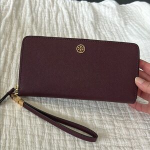 Tory Burch Burgundy Wristlet Wallet